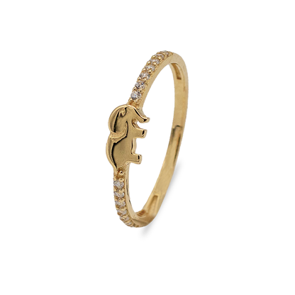 Goldring mit Elefant