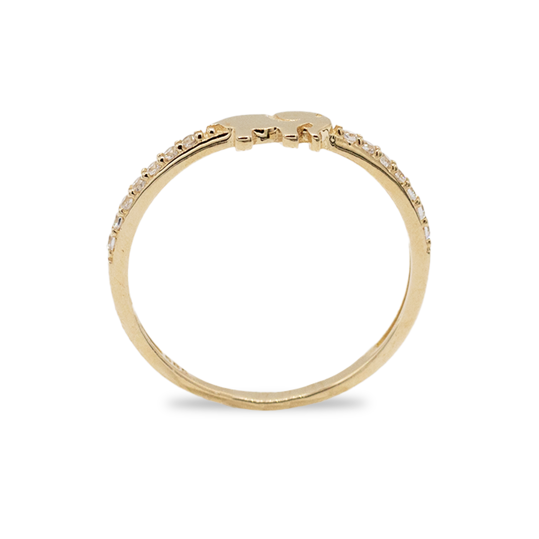 Goldring mit Elefant