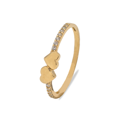Goldring mit Herzen