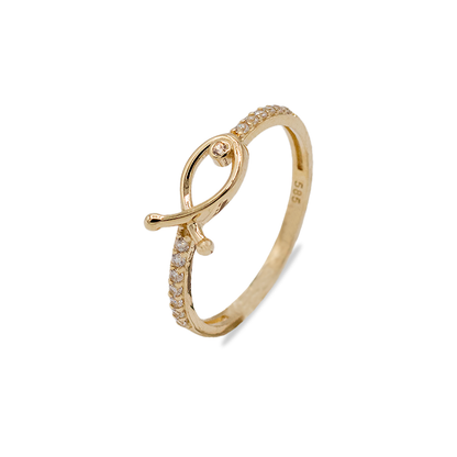 Goldring mit Fisch-Motiv