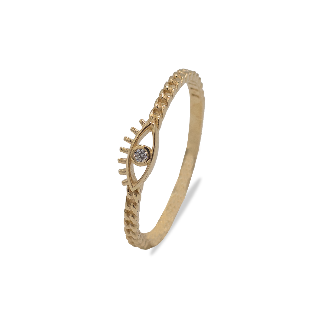 Goldring mit Augen-Motiv